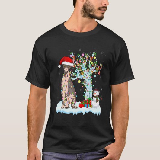 Sphynx Cat Christmas Light Santas Hat Snowman Matc Tシャツ (正面)