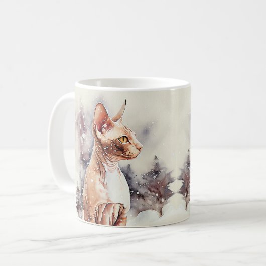 Sphynx Cat Coffee Mug コーヒーマグカップ (正面左)
