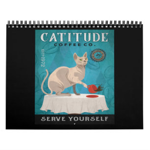 Sphynx Cat Coffee Titude おもしろいは自分で提供 カレンダー
