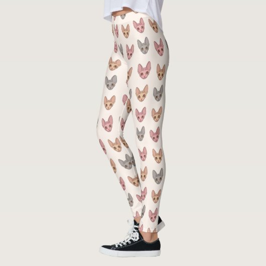 Sphynx Cat Cute Unique Pet Pattern レギンス (左)