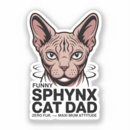 Sphynx Cat Dad Funny Vector Art シール