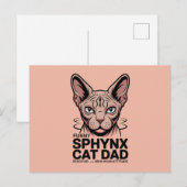 Sphynx Cat Dad Funny Vector Art ポストカード (正面/裏面)