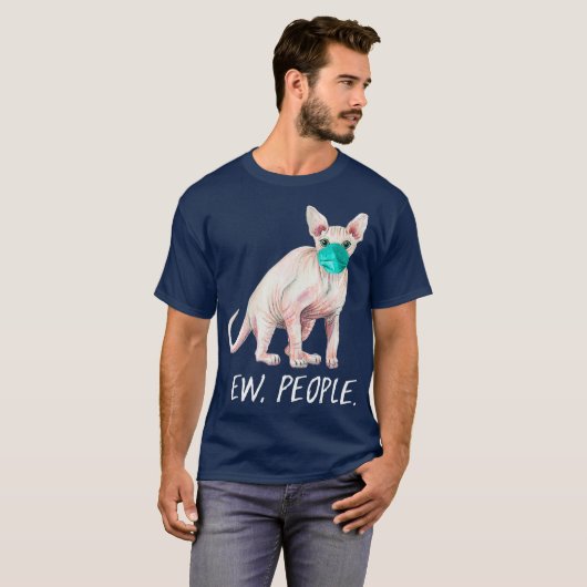 SPHYNX CAT EW PEOPLE CAT着用顔マスク Tシャツ (正面フル)