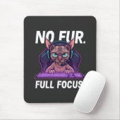 Sphynx Cat Gamer Full Focus Neon Art マウスパッド (マウス)