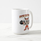 Sphynx Cat Gym Buddy Cartoon Fitness Art コーヒーマグカップ (正面右)