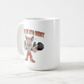 Sphynx Cat Gym Buddy Cartoon Fitness Art コーヒーマグカップ (正面左)
