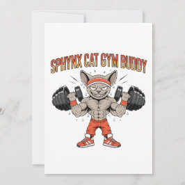 Sphynx Cat Gym Buddy Cartoon Fitness Art シーズンカード