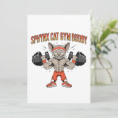 Sphynx Cat Gym Buddy Cartoon Fitness Art シーズンカード (スタンド正面)