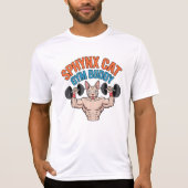 Sphynx Cat Gym Buddy Muscular Cartoon Art Tシャツ (正面)