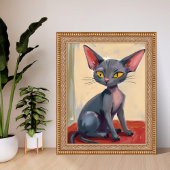 Sphynx Cat | Hairless Cat Pet Watercolor ポスター