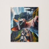 Sphynx Cat Jigsawパズル崖のモハーアイルランド ジグソーパズル (縦)