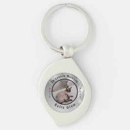Sphynx Cat Memorial Silver Remembrance Art キーホルダー