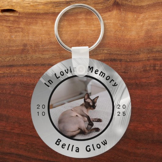 Sphynx Cat Memorial Silver Remembrance Art キーホルダー (正面)