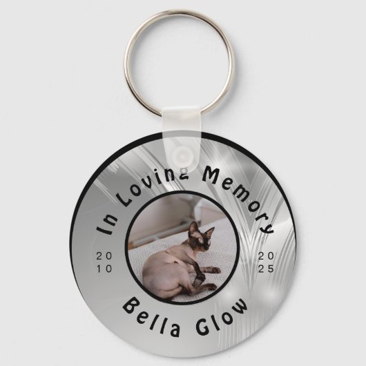 Sphynx Cat Memorial Silver Remembrance Art キーホルダー (正面)