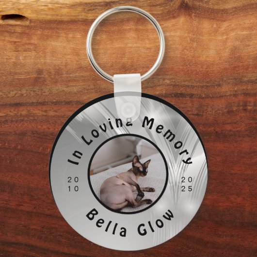 Sphynx Cat Memorial Silver Remembrance Art キーホルダー (正面)