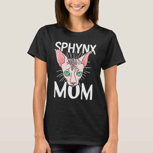sphynx cat mom  Hairless Breed Sphynx Kitten Tシャツ (正面)