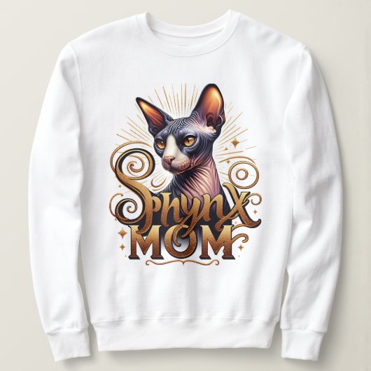 Sphynx Cat Mom Women's Sweatshirt スウェットシャツ (デザイン正面)