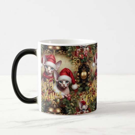 Sphynx Cat Mugフォトパーソナライズされた魔法モーフィング モーフィングマグカップ (左)