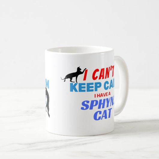 Sphynx Cat Mug私は穏やかな保引用文 コーヒーマグカップ (正面右)