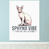 Sphynx Cat Vibe Under Sunlight Art キャンバスプリント (インサイチュ (ウッドフロア))