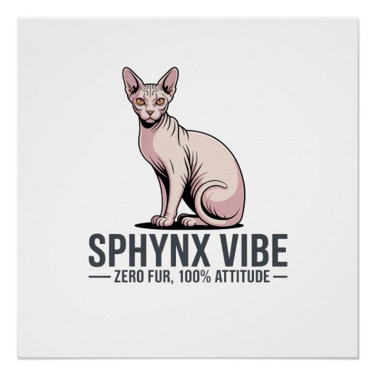 Sphynx Cat Vibe Under Sunlight Art ポスター (正面)