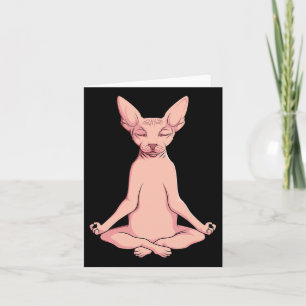 Sphynx Cat Yoga Meditation Brider Hairless Pet Lo カード
