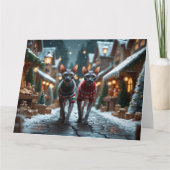 Sphynx Cats Christmas Snow Holiday カード (正面)