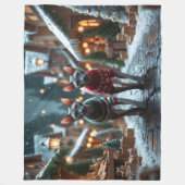 Sphynx Cats Christmas Snow Holiday フリースブランケット (正面)