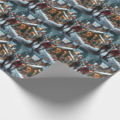 Sphynx Cats Christmas Snow Holiday ラッピングペーパー (角)