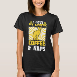 Sphynx Coffeeと昼寝Kitten Pet Owner Sphynx Cat Tシャツ