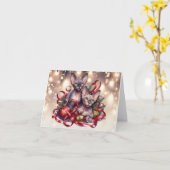 Sphynx Kittensクリスマスカード カード (黄色い花)