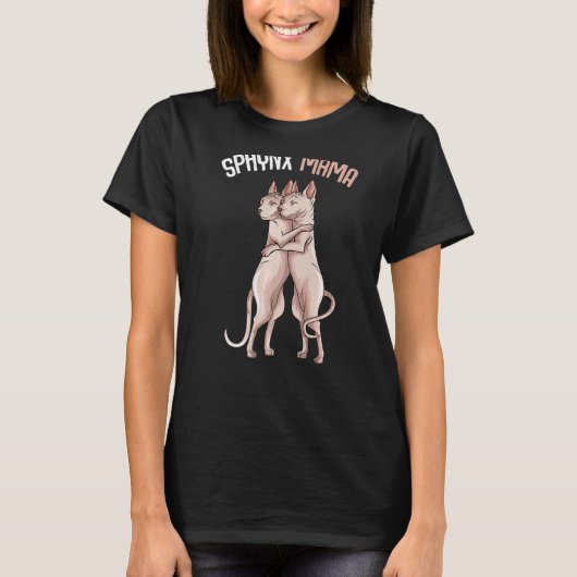 Sphynx Mama Cat Sphinxヘアレスキャットオーナー Tシャツ (正面)
