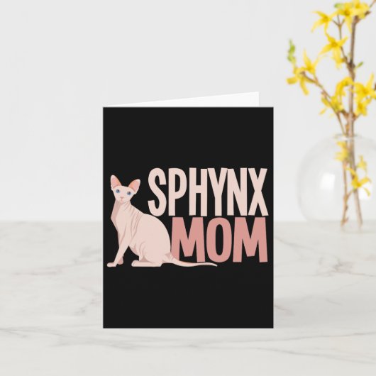 Sphynx Mom Cat Sphinx Hairless Cat Owner カード (黄色い花)