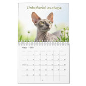 Sphynx Speaks: Editable Monthly Cat Humor Art カレンダー (3月 2027)