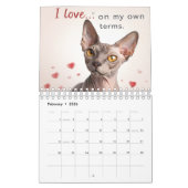 Sphynx Speaks: Editable Monthly Cat Humor Art カレンダー (2月 2026)