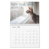 Sphynx Speaks: Editable Monthly Cat Humor Art カレンダー (1月 2026)