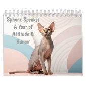 Sphynx Speaks: Editable Monthly Cat Humor Art カレンダー (カバー)
