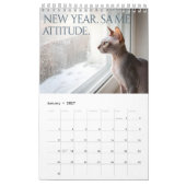 Sphynx Speaks: Editable Monthly Cat Humor Art カレンダー (1月 2027)