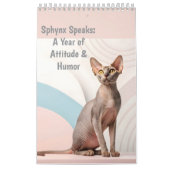 Sphynx Speaks: Editable Monthly Cat Humor Art カレンダー (カバー)