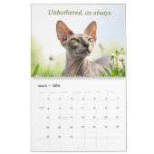 Sphynx Speaks: Editable Monthly Cat Humor Art カレンダー (3月 2026)