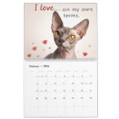 Sphynx Speaks: Editable Monthly Cat Humor Art カレンダー (2月 2026)