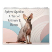 Sphynx Speaks: Editable Monthly Cat Humor Art カレンダー (カバー)