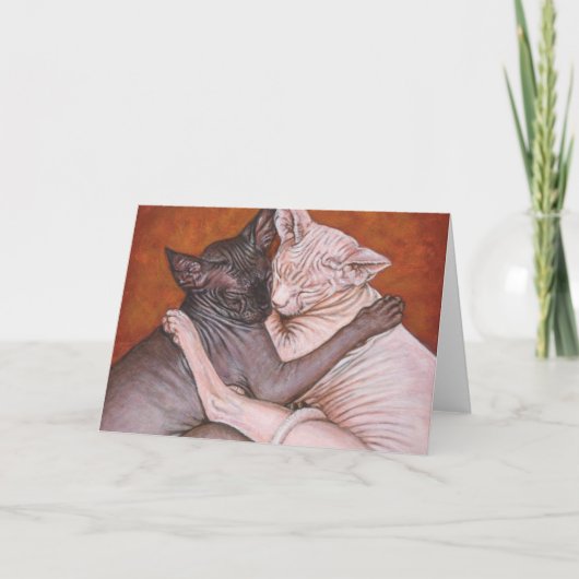 Sphynx Sphinx Cat Cats Nap Time Greeting Card カード (正面)