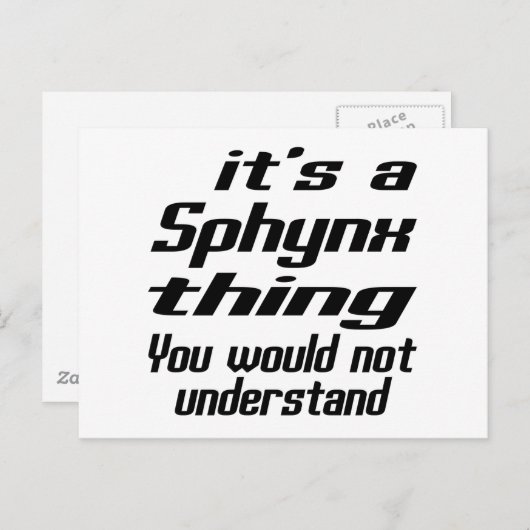 Sphynx Thingデザイン ポストカード (正面/裏面)