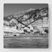 Spiaggia di Positano Marina Grande 1 - BW スクエア壁時計 (正面)