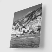 Spiaggia di Positano Marina Grande 1 - BW スクエア壁時計 (傾斜)