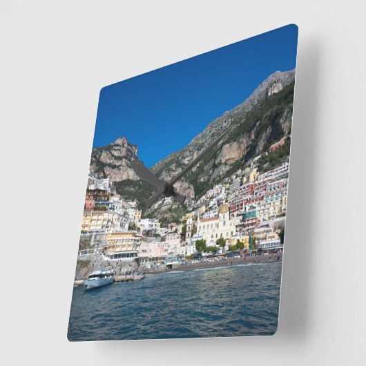 Spiaggia di Positano Marina Grande 2 スクエア壁時計 (傾斜)