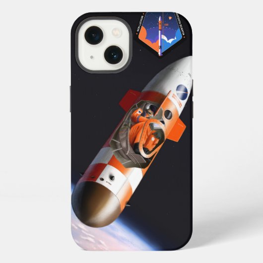 Spica Mission Patchと宇宙飛行士の電話カバー iPhoneケース (裏面)