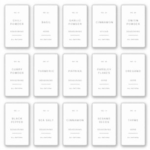 Spice Jarラベルミニマルパントリー保管シール シール