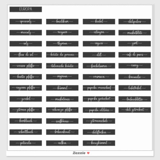 Spice Jarラベル シール (シート)